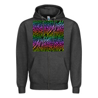 Charcoal Heather neon glitter safari seamless pattern Zipper Hoodie - BundleAndBundleShop