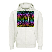 Oatmeal Heather neon glitter safari seamless pattern Zipper Hoodie - BundleAndBundleShop