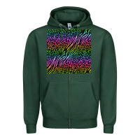 Sports Green neon glitter safari seamless pattern Zipper Hoodie - BundleAndBundleShop