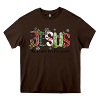 Chocolate Brown jesus the reason for the season Heavy Core Tee - MaliasSmallBusiness