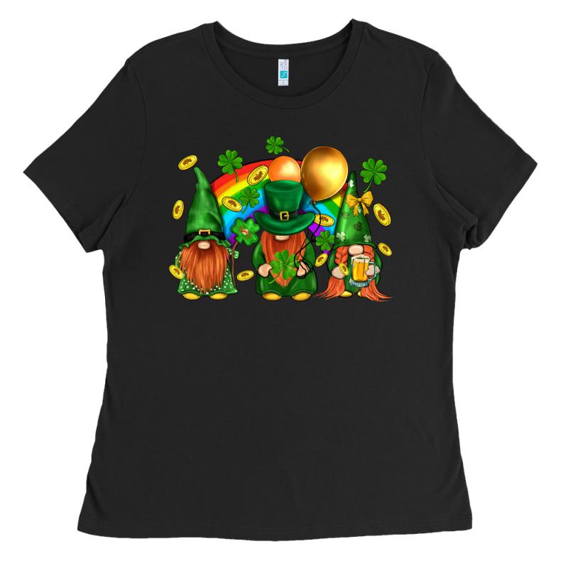 St. Patricks  Gnomies With Rainbow Ladies Tee by BundleAndBundleShop | Teevron