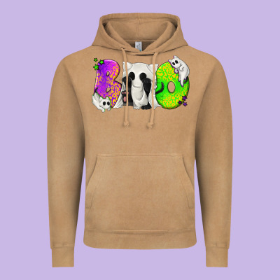 Boo Ghost Cat Vintage Hoodie Designed By Texasbilliewilder