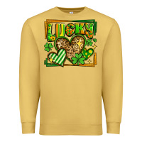Antique Gold lucky st patricks day hearts Premium Sweatshirt - LillyAllenDesigns