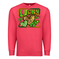 Cardinal lucky st patricks day hearts Premium Sweatshirt - LillyAllenDesigns