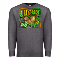 Charcoal Heather lucky st patricks day hearts Premium Sweatshirt - LillyAllenDesigns