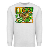 Oatmeal Heather lucky st patricks day hearts Premium Sweatshirt - LillyAllenDesigns