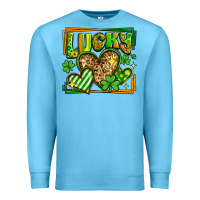 Ocean Blue lucky st patricks day hearts Premium Sweatshirt - LillyAllenDesigns