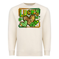 Sandshell lucky st patricks day hearts Premium Sweatshirt - LillyAllenDesigns