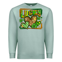 Seafoam lucky st patricks day hearts Premium Sweatshirt - LillyAllenDesigns