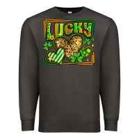 Smoke lucky st patricks day hearts Premium Sweatshirt - LillyAllenDesigns