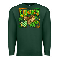 Sports Green lucky st patricks day hearts Premium Sweatshirt - LillyAllenDesigns
