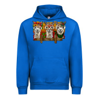 Cobalt Christmas alpacas Urban Hoodie - BarkalooDesign