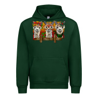 Forest Green Christmas alpacas Urban Hoodie - BarkalooDesign