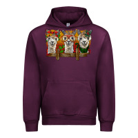 Mauve Wine Christmas alpacas Urban Hoodie - BarkalooDesign