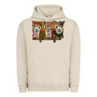 Pigment French Oak Christmas alpacas Urban Hoodie - BarkalooDesign
