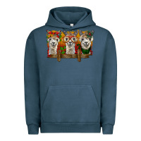 Pigment Midnight Navy Christmas alpacas Urban Hoodie - BarkalooDesign