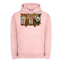 Pigment Salmon Christmas alpacas Urban Hoodie - BarkalooDesign