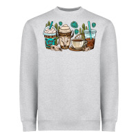Heather Grey bull skull coffee cups Heavyweight Sweatshirt - OliviaCreatesArt