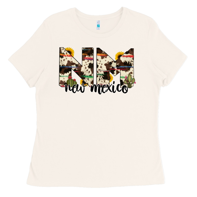 New Mexico State Cowhide Serape Cactus Ladies Tee by RanaPortraitStore | Teevron
