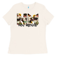 Bone new mexico state cowhide serape cactus Ladies Tee - RanaPortraitStore