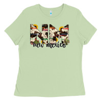 Matcha new mexico state cowhide serape cactus Ladies Tee - RanaPortraitStore