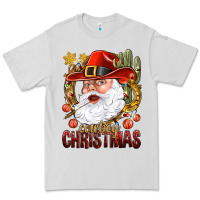 Dove Grey Cowboy Christmas Santa Premium Tee - BundleAndBundleShop