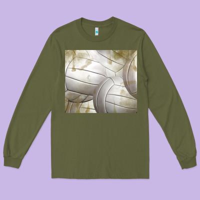 Distressed Volleyball Pattern Long Sleeve Tee Designed By Tumblerdesignbyshophia