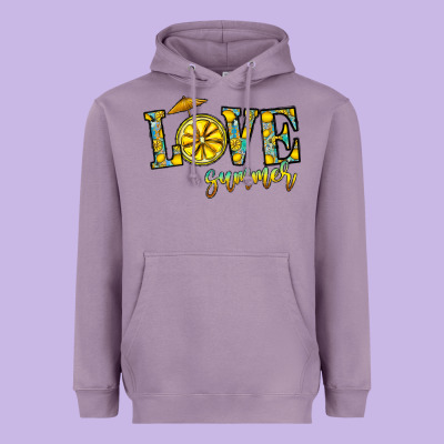 Love Summer Heavyweight Hoodie Designed By Cowhidedigitalart