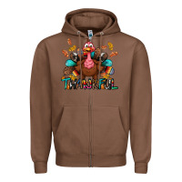 Chestnut Thankful Zipper Hoodie - BundleAndBundleShop