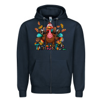 Navy Thankful Zipper Hoodie - BundleAndBundleShop