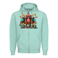 Seafoam Thankful Zipper Hoodie - BundleAndBundleShop