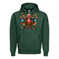 Sports Green Thankful Zipper Hoodie - BundleAndBundleShop