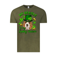 Vintage Olive st.patricks day my beagle is my lucky charm Vintage Tee - RanaPortraitStore