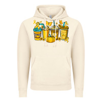 Vintage Artic Childhood Cancer coffee cups yellow ribbon Vintage Hoodie - NancyCooperArtShop
