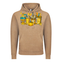 Vintage Coffee Childhood Cancer coffee cups yellow ribbon Vintage Hoodie - NancyCooperArtShop