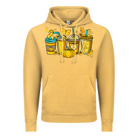 Vintage Mustard Childhood Cancer coffee cups yellow ribbon Vintage Hoodie - NancyCooperArtShop