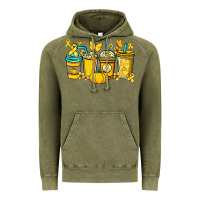 Vintage Olive Childhood Cancer coffee cups yellow ribbon Vintage Hoodie - NancyCooperArtShop