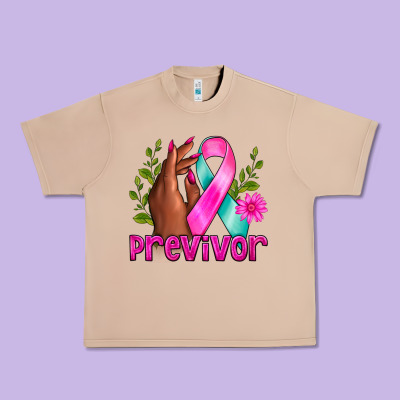 Previvor Breast Cancer Urban Heavy Tee Designed By Nancycooperartshop