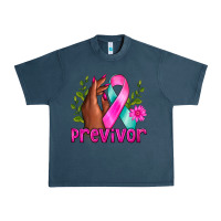 Midnight Navy Previvor Breast Cancer Urban Heavy Tee - NancyCooperArtShop