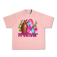 Salmon Previvor Breast Cancer Urban Heavy Tee - NancyCooperArtShop