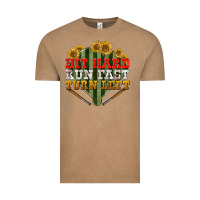 Hit Hard Run Fast Turn Left Vintage Tee | Teevron