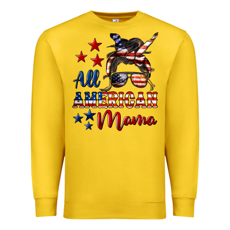 All American Mama Mother's Day Premium Sweatshirt by LillyAllenDesigns | Teevron