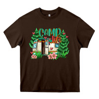 Chocolate Brown camp life Heavy Core Tee - MaliasSmallBusiness