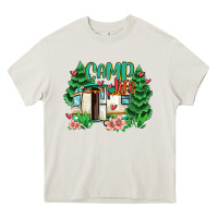 Cream camp life Heavy Core Tee - MaliasSmallBusiness