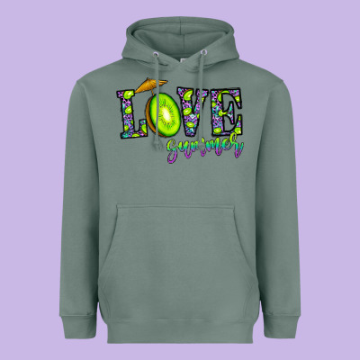 Love Summer Heavyweight Hoodie Designed By Cowhidedigitalart