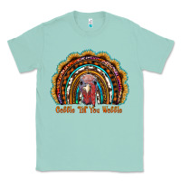 Seafoam gobble till you wobble thanksgiving rainbow Classic Tee - RanaPortraitStore