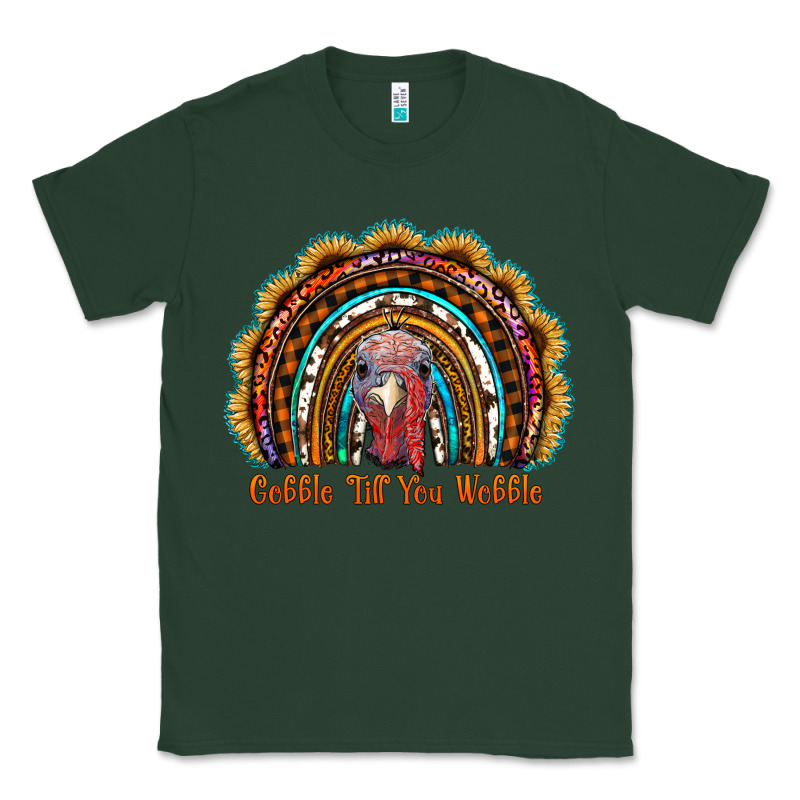 Gobble Till You Wobble Thanksgiving Rainbow Classic Tee by RanaPortraitStore | Teevron