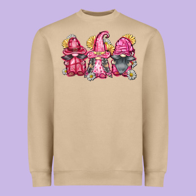 Breast Cancer Gnomes Heavyweight Sweatshirt Designed By Fadigitalartstudio
