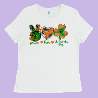 Peace Love St.patrick's Day Ladies Tee Designed By Bundleandbundleshop