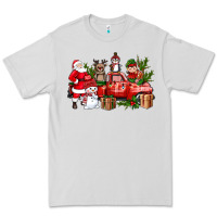 Dove Grey Santa Snowman Reindeer Penguin Elf Christmas Truck Premium Tee - BundleAndBundleShop